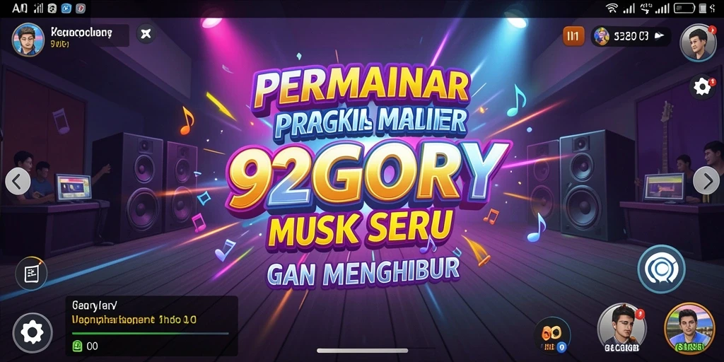 Tampilan gameplay seru di 92GLORY dengan berbagai lagu.