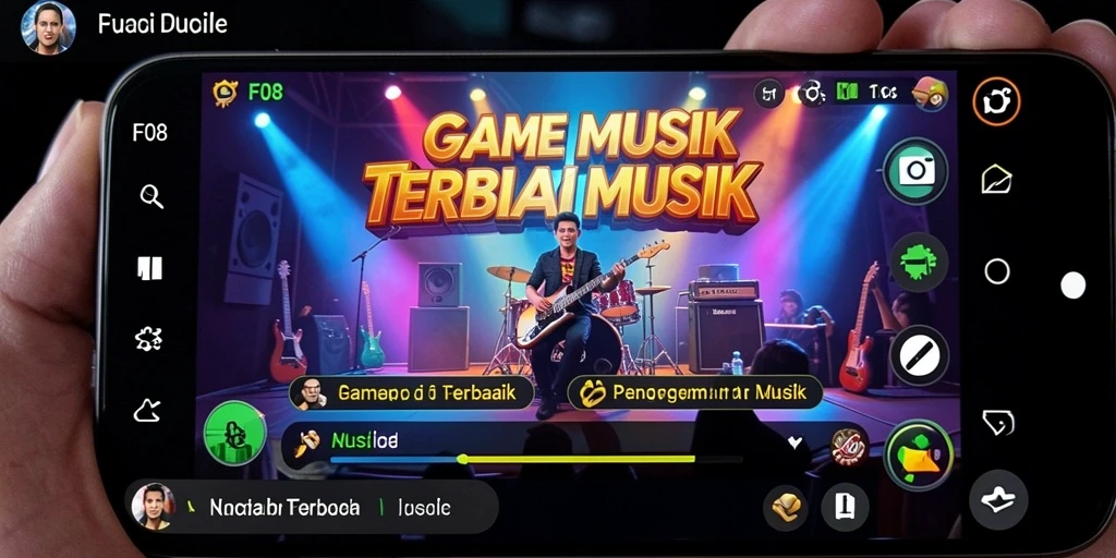 Tangkapan layar gameplay F08 yang menangkap pengalaman bermain musik yang menyenangkan.