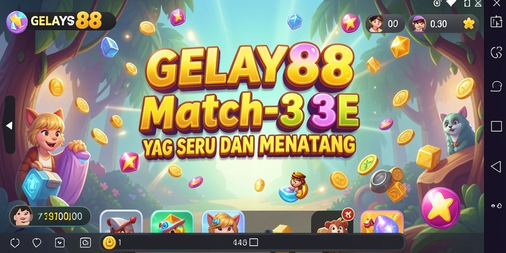 Screenshot menampilkan gameplay seru dari GELAY88 di Match-3.
