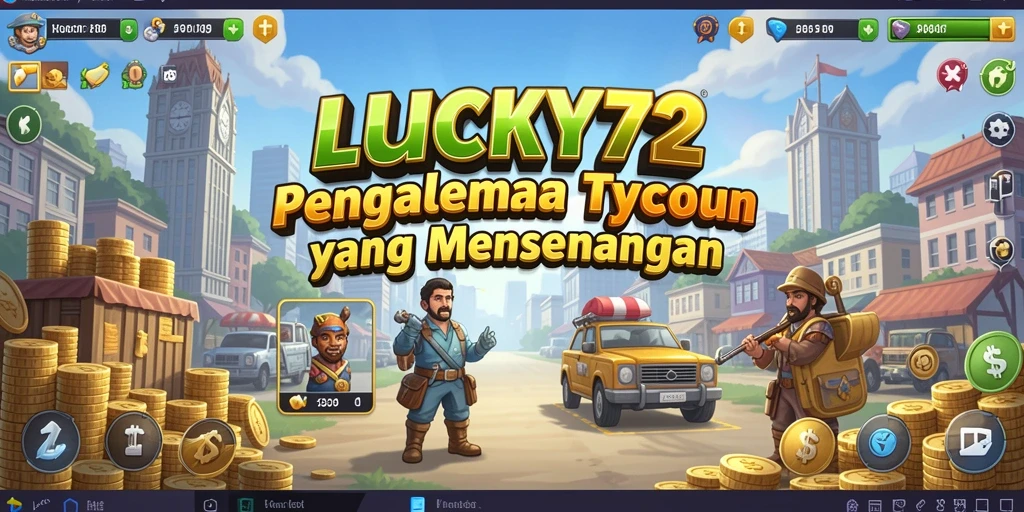 Tampilan gameplay LUCKY72 menunjukkan manajemen bisnis yang seru dan interaktif.
