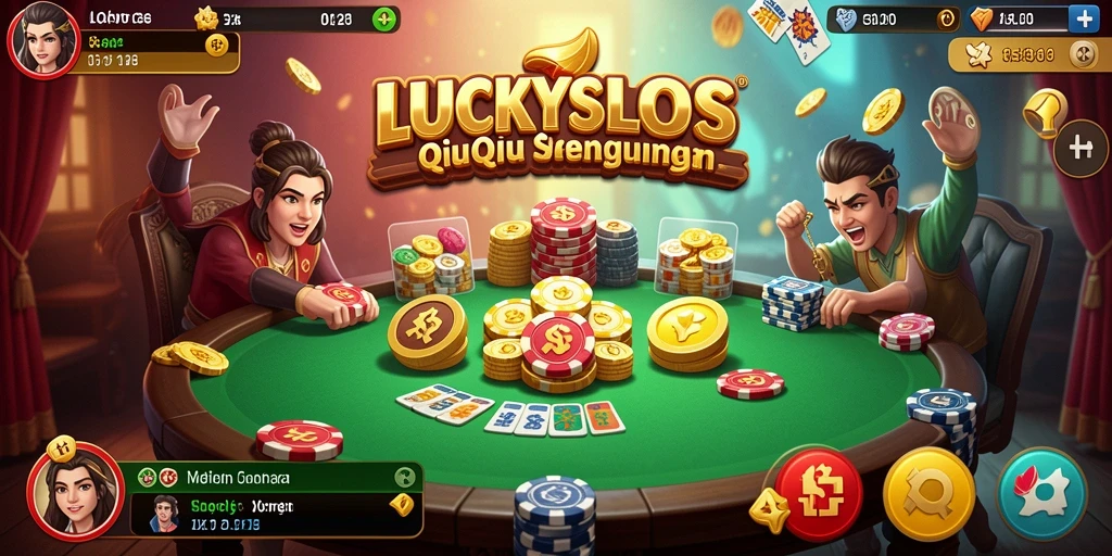 Tampilan gameplay seru <strong>LUCKYSLOTS</strong> dengan kartu QiuQiu.