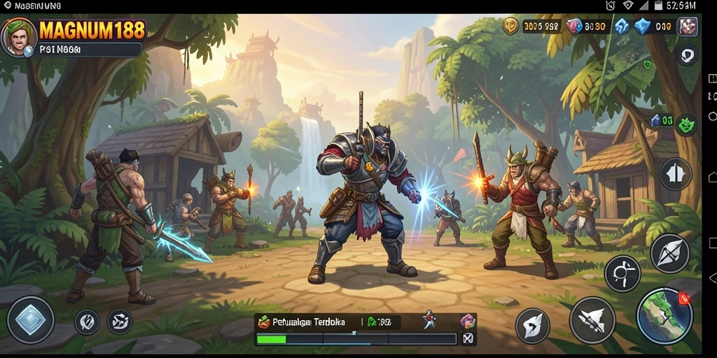 Screenshot gameplay MAGNUM188 menampilkan petualangan di dunia terbuka yang luas.