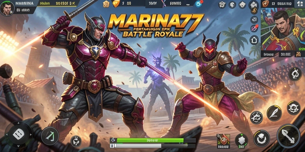 Gameplay seru dan intens di MARINA77 Battle Royale.