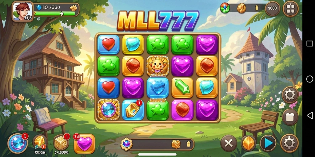 Tampilan gameplay seru dan menantang dalam MPL777 Match-3.