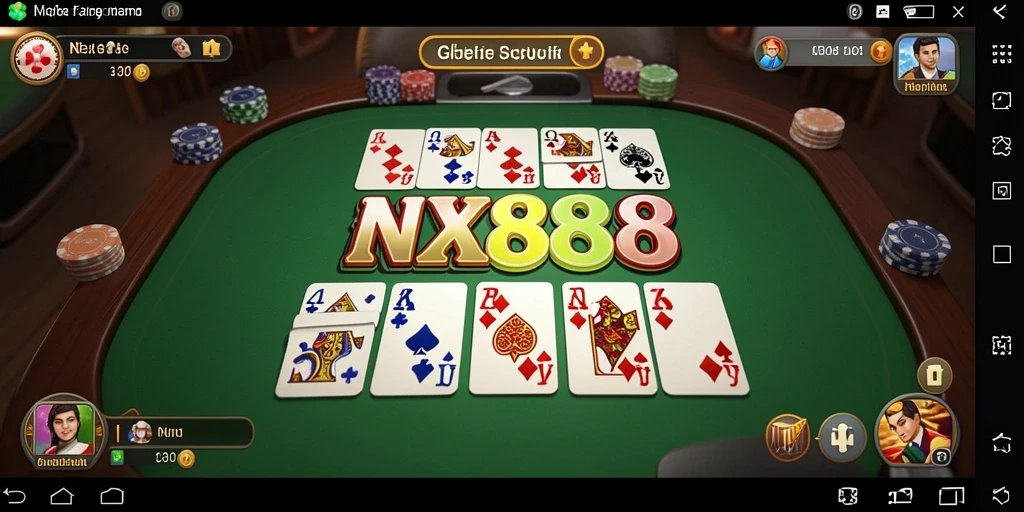Screenshot gameplay NX888 yang menampilkan keseruan bermain Gaple.