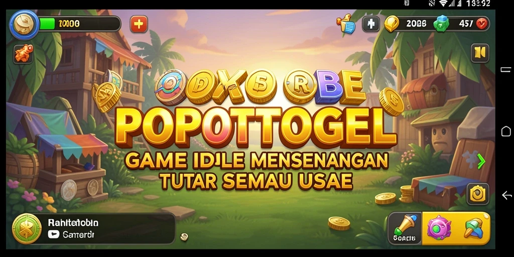 Screenshot utama POPOTOGEL menunjukkan gameplay yang santai dan berwarna.