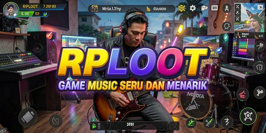 Screenshot RPLOOT menunjukkan aksi seru dalam permainan musik.
