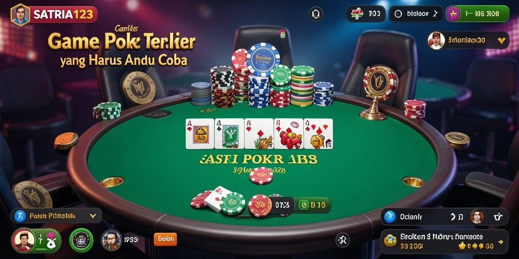 Tampilan permainan Poker yang seru dan menawan di SATRIA123.