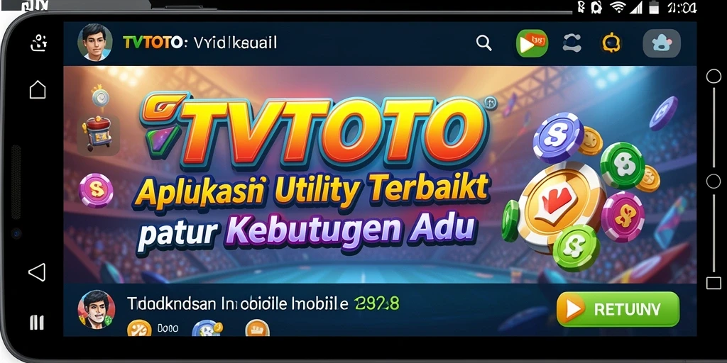 Tampilan utama aplikasi TVTOTO dengan fitur-fitur Utility yang lengkap.