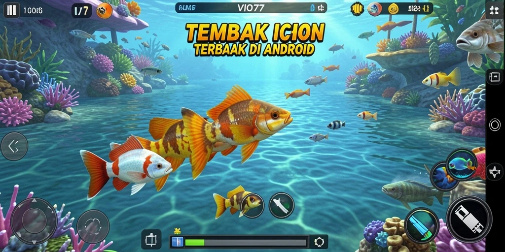 Tampilan gameplay seru saat menembak ikan di VIO77.