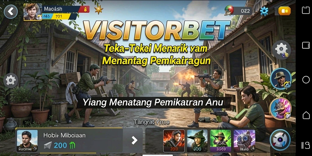 Screenshot gameplay yang menampilkan tantangan teka-teki VISITORBET.